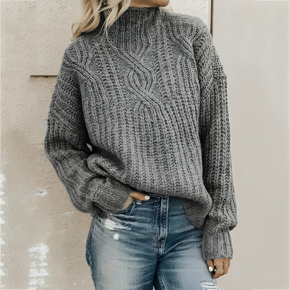 Damen-Strickpullover, lässig, 100 % Acryl, warm-3