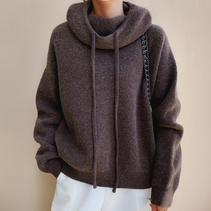Variant image for Damen-Hoodie, lässig, gestrickt, weicher Mix-1