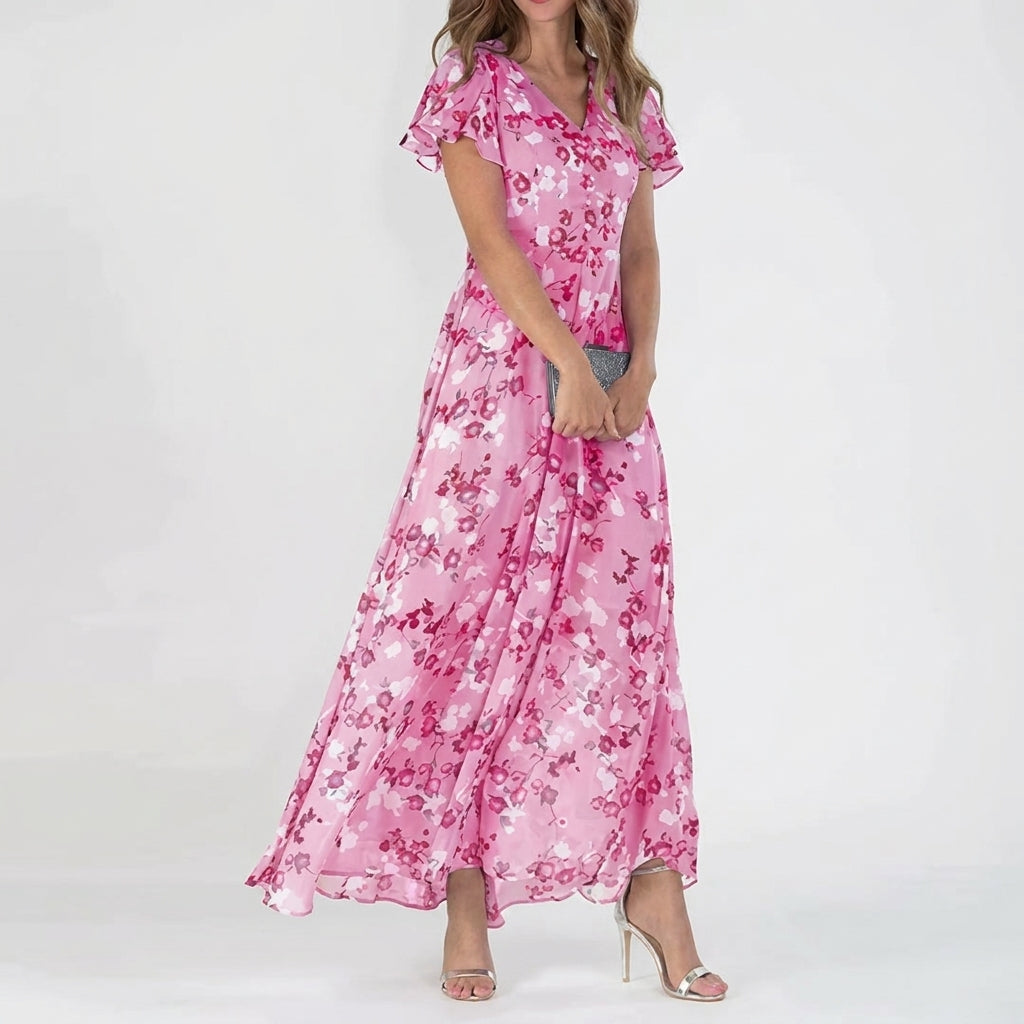 Damen Blumenmuster Sommerkleid