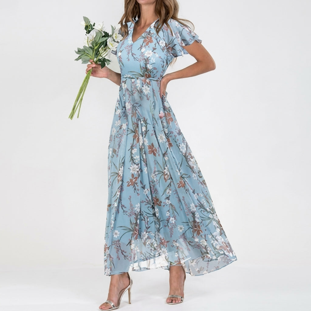 Damen Blumenmuster Sommerkleid