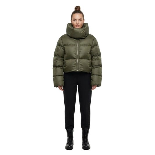 Damen Winterjacke Oversize Rollkragen Weiches Fleece