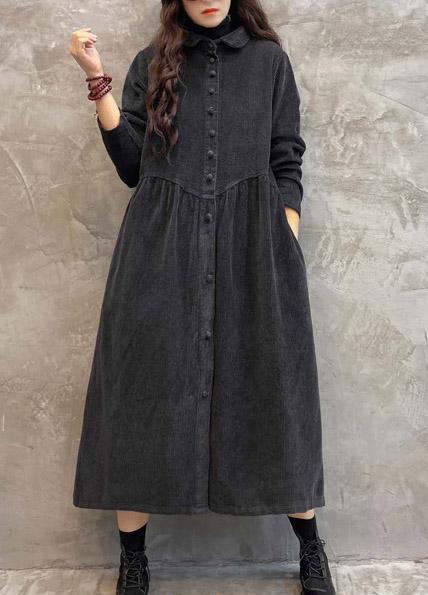 Damen-lange Jacke, zeitloser Cord-2