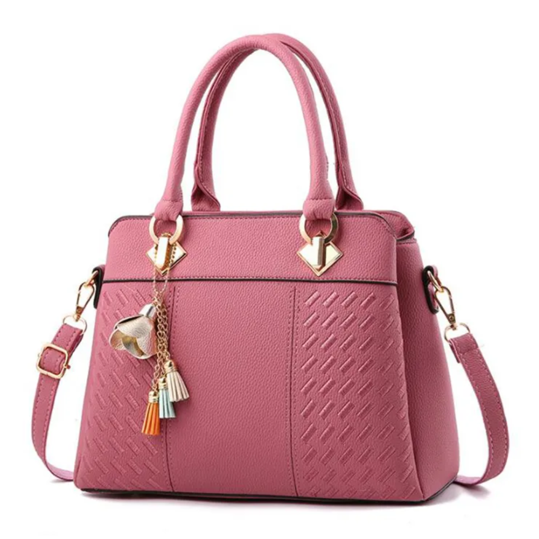 Damen Schultertasche Gekreuzter PU-Leder Trendig und Geräumig-4