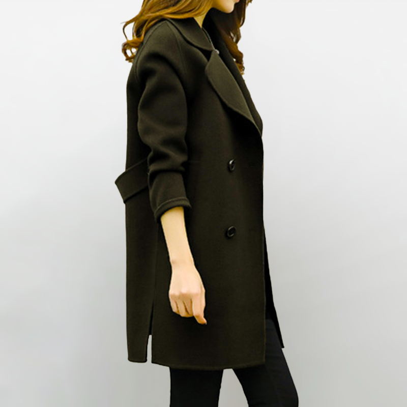 Damen-Mantel, zeitloses Design, Wärme, isolierendes Material-3
