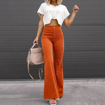 Damen-Flare-Hosen in weicher Stretch-Passform – elegante Hosen mit weitem Bein für Stil und Komfort 7