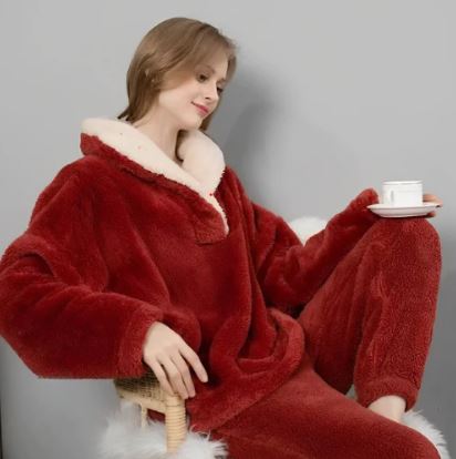 Damen-Pyjama-Set, weicher atmungsaktiver Stoff-2