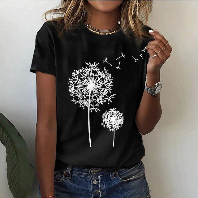 Damen-T-Shirt, runder Halsausschnitt, elegantes hochwertiges Material-1