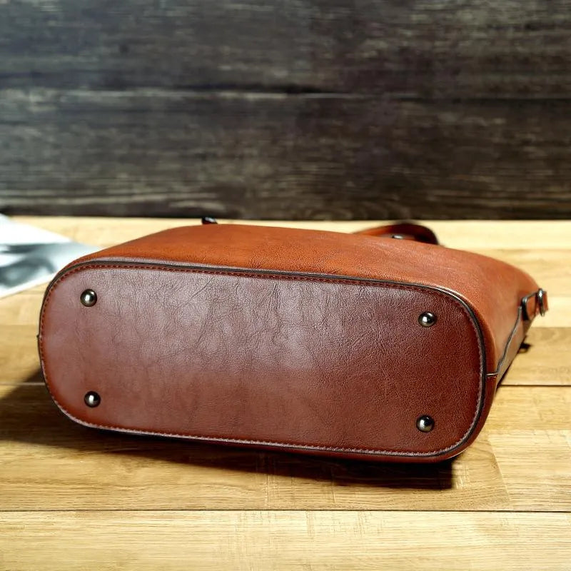 Damen Schultertasche Vintage Leder-2