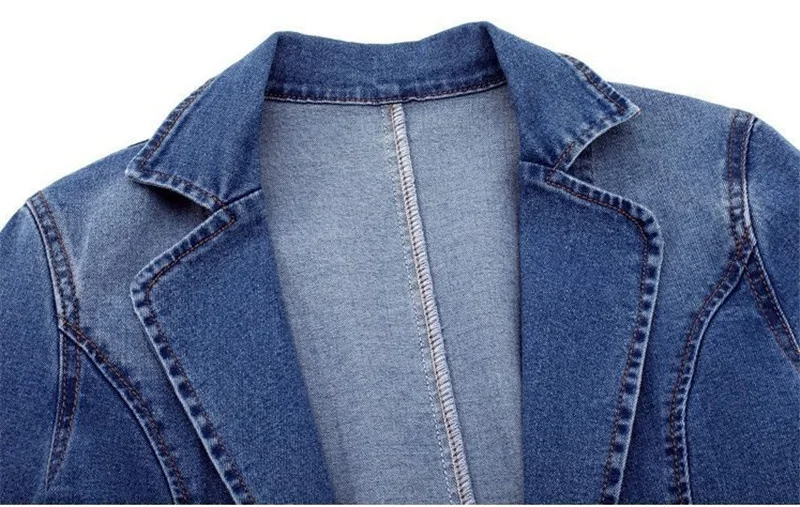 Damen-Jeansjacke, klassischer Blazer, hochwertiger Denim 4