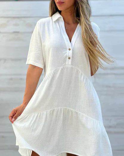 Damen-Kleid, mit Revers stilvolles Design leichte Materialien elegante Passform-4