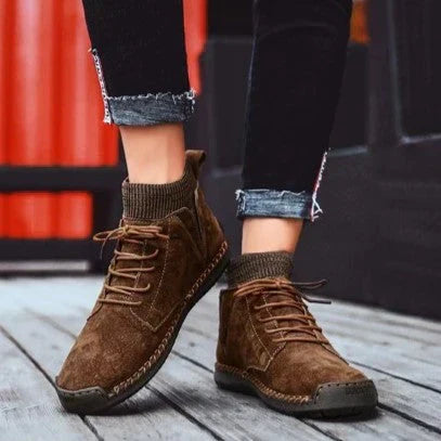 Damen-Stiefel, hoch, klassisch, weiches Textil-4