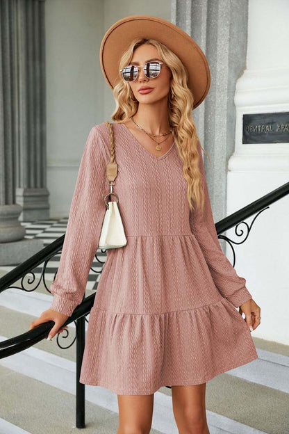 Damen-Rüschenkleid, leichtes Stretchmaterial 2