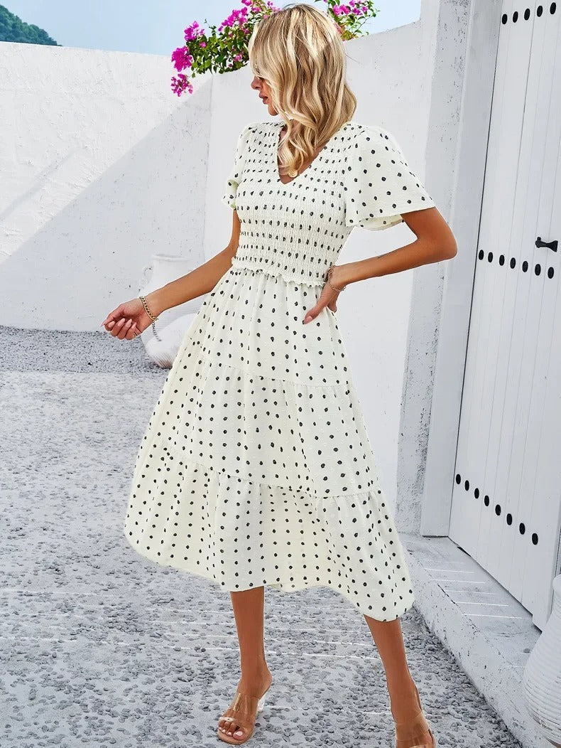 Damen-Herbstkleid Midi Fließend Hochwertiges Material 8