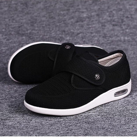 Damen Slip-On Pantoletten für Breitere Füße Leichtes Atmungsaktives Gewebe-1