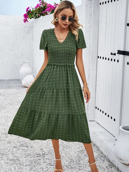 Damen-Herbstkleid Midi Fließend Hochwertiges Material 7