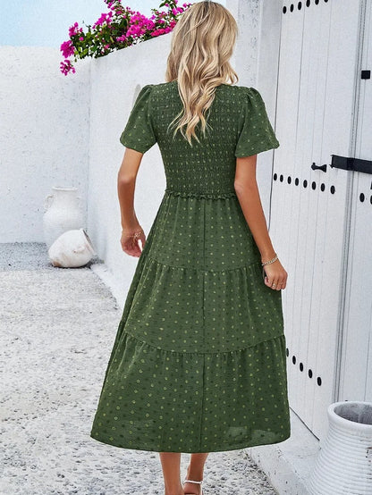 Damen-Herbstkleid Midi Fließend Hochwertiges Material 2