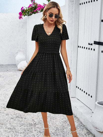 Damen-Herbstkleid Midi Fließend Hochwertiges Material 9