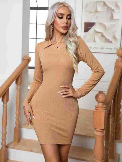 Lässiges Damenkleid mit Kragen aus 100 % Baumwolle-3