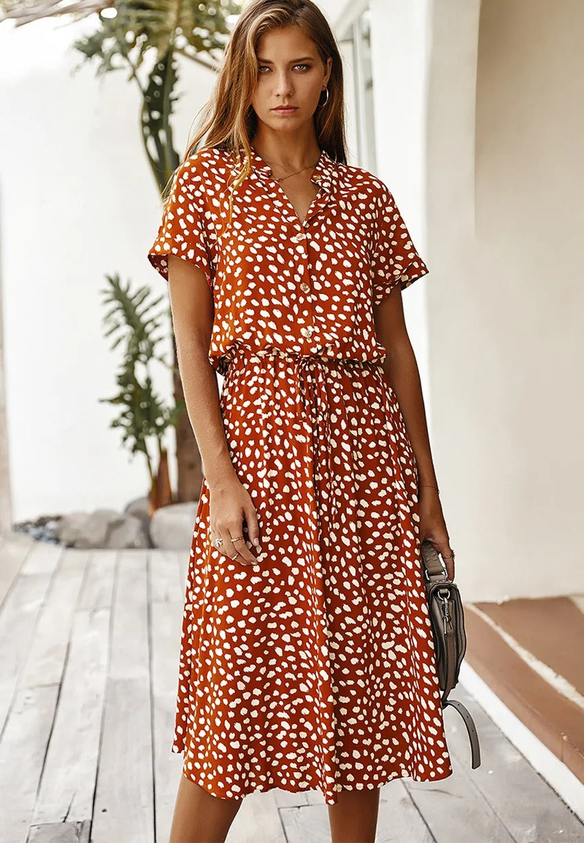 Variant image for Damen-Midikleid, mit kurze Ärmel weiche Stoffmischung-13