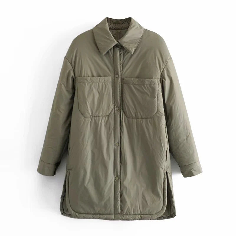 Damen Oversized Mantel aus Polyester für den Winter-2