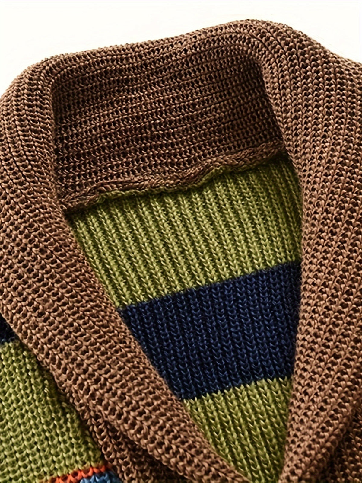 Damen-Strickjacke, gestreiftes Polyester, trendig und bequem-2