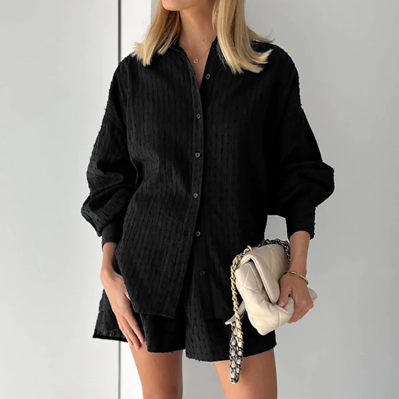 Damen-Casual, zweiteilig, Set, weicher Baumwollmix-1