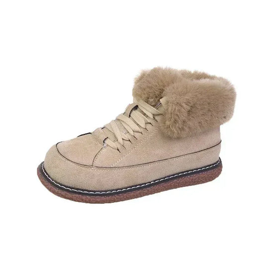 Gefütterte Damen-Winterstiefel, Synthetikmaterial, lässiges Design-1