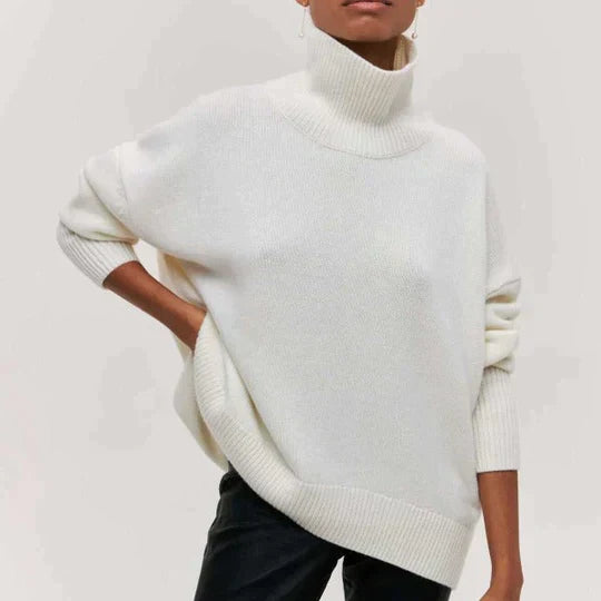Oversize-Rollkragenpullover für Damen aus weicher Acrylmischung – lässige Passform für den Winter 3