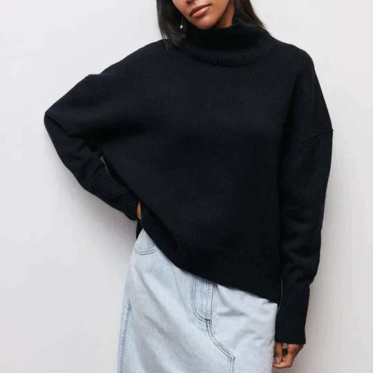 Oversize-Rollkragenpullover für Damen aus weicher Acrylmischung – lässige Passform für den Winter 4