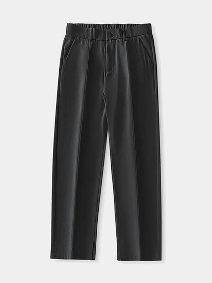 Damen-Hose, mit elastischem Bund, schick, weite Beine, atmungsaktives Material-3