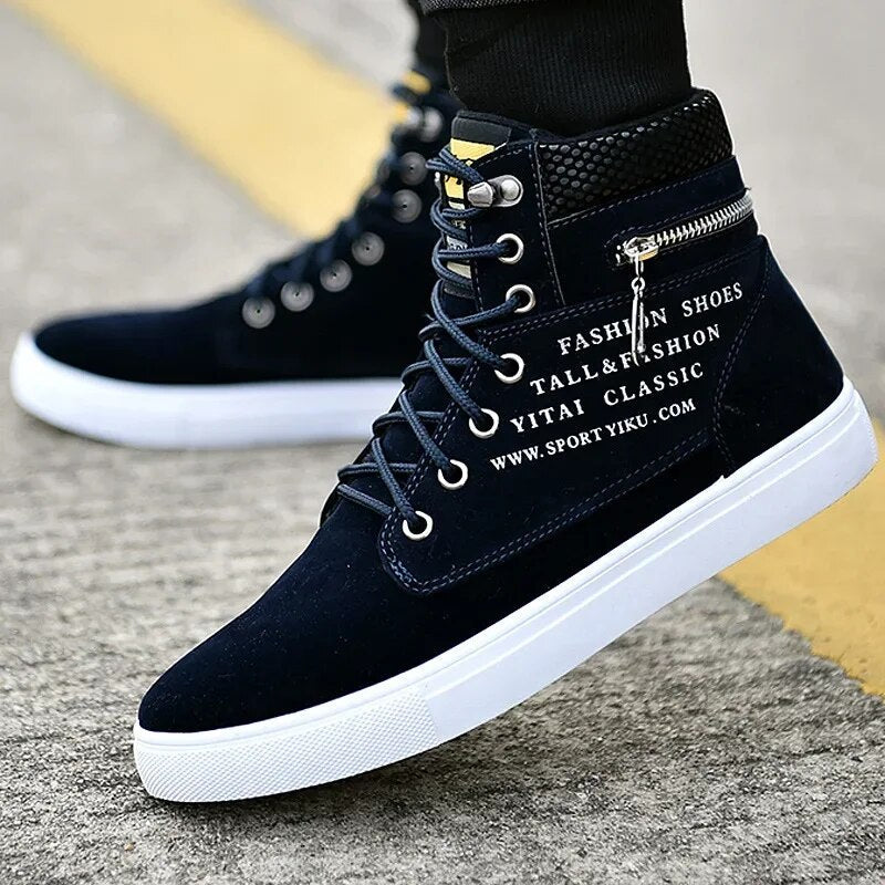 Herren-Skateschuhe, hoch, Schnitt, vulkanisiert, Synthetik, Material 1