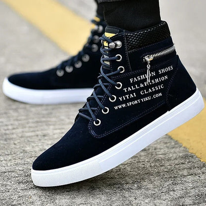Herren-Skateschuhe, hoch, Schnitt, vulkanisiert, Synthetik, Material 1