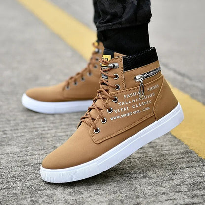 Herren-Skateschuhe, hoch, Schnitt, vulkanisiert, Synthetik, Material 4