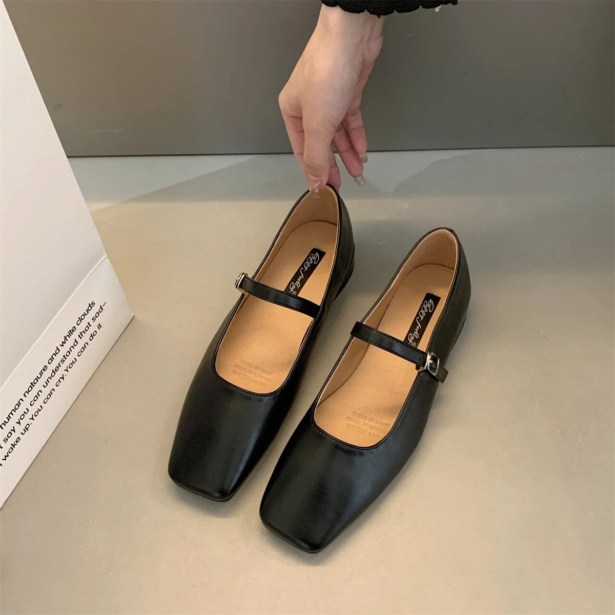 Damen Ballettschuhe Eckig Zehenpartie-Design Synthetikleder-1