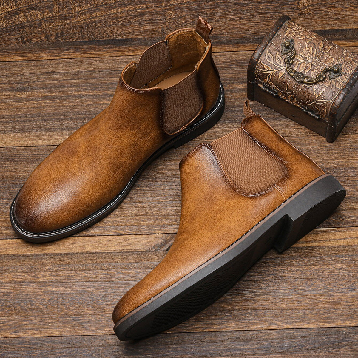 Variant image for Herren-Chelsea-Stiefel, elegantes Leder, Slip-On-8