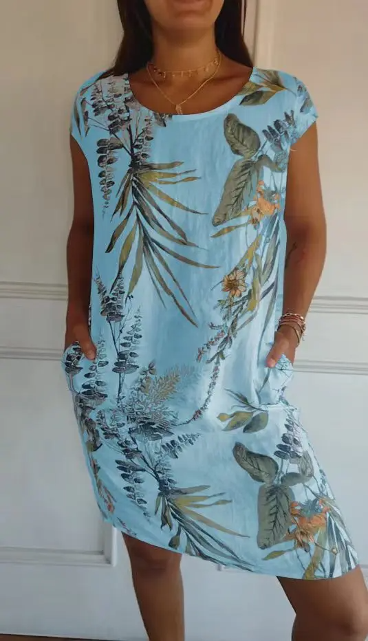 Schöne Damenkleider, elegante Baumwolle und Leinen, Maxi, Kleid 8