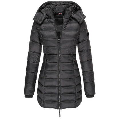 Damenjacke Daunenjacke mit Kapuze Polyester Elegante Winterjacke-5
