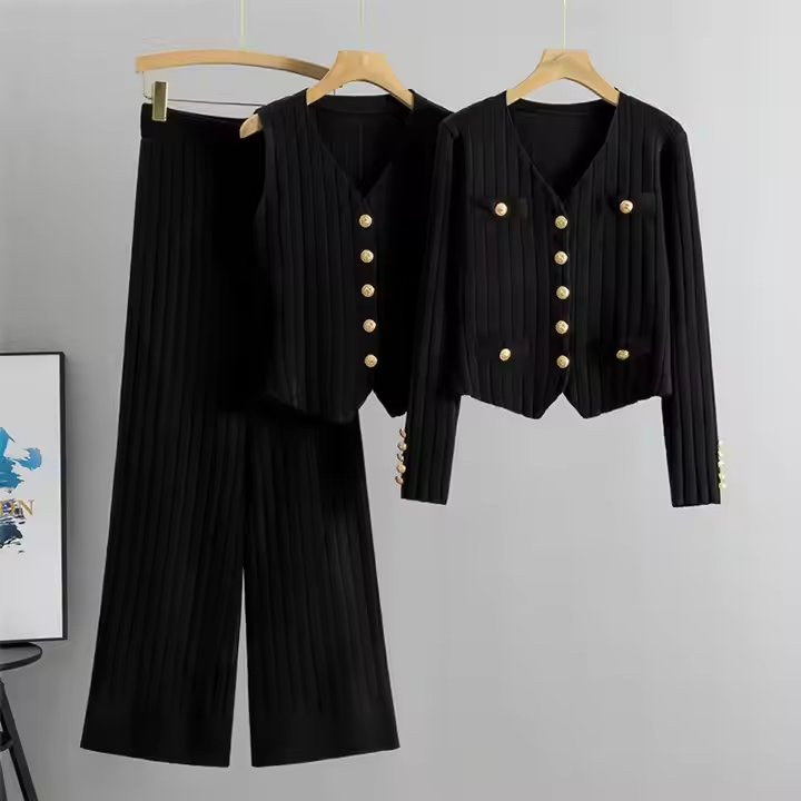 Variant image for Damen-Set: Weste, Strickjacke, Hose, hochwertiges Polyester, Viskose-2