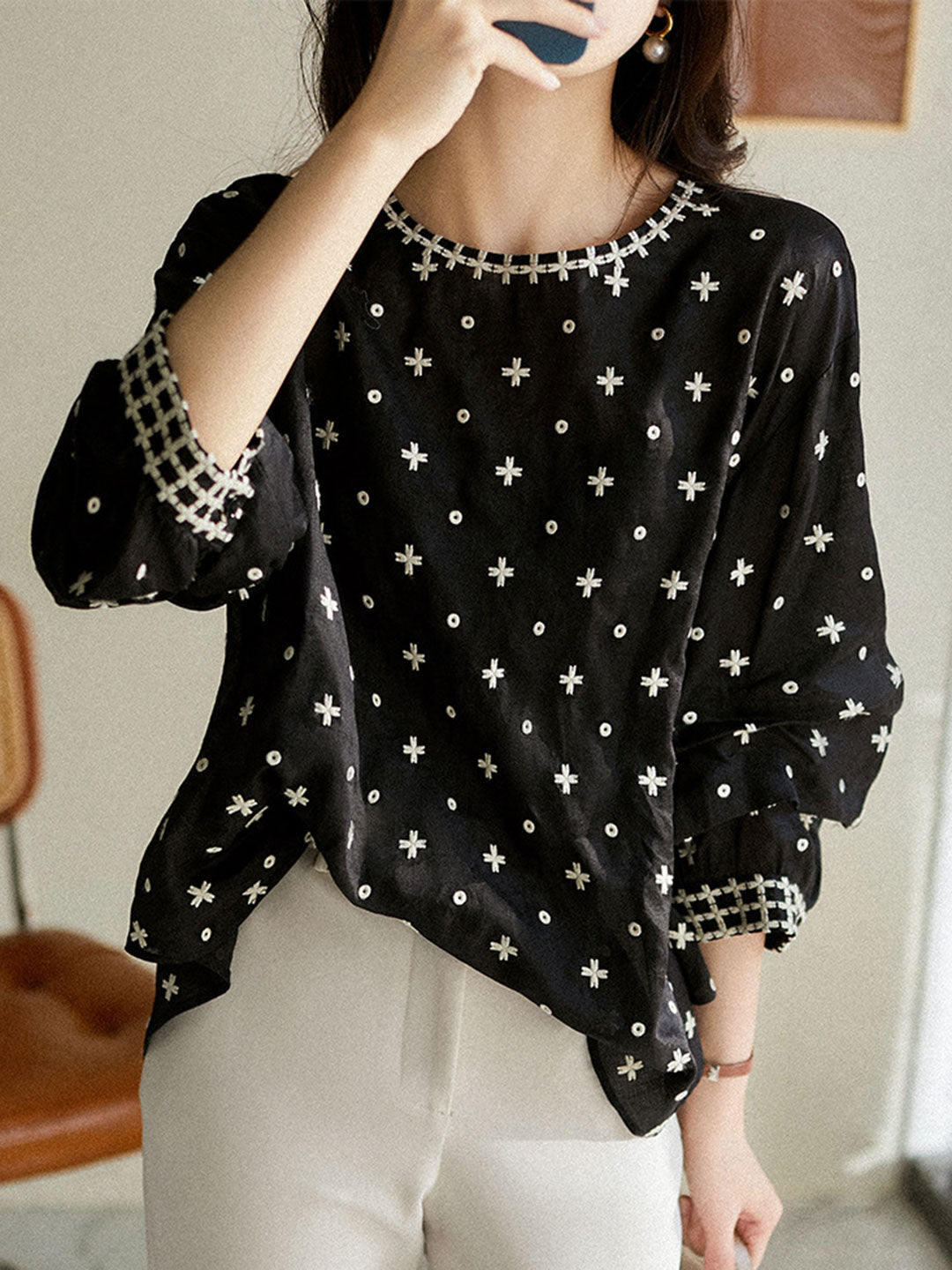 Variant image for Damen Bluse Ärmellos Leichtes Polyester Elegantes Design-7
