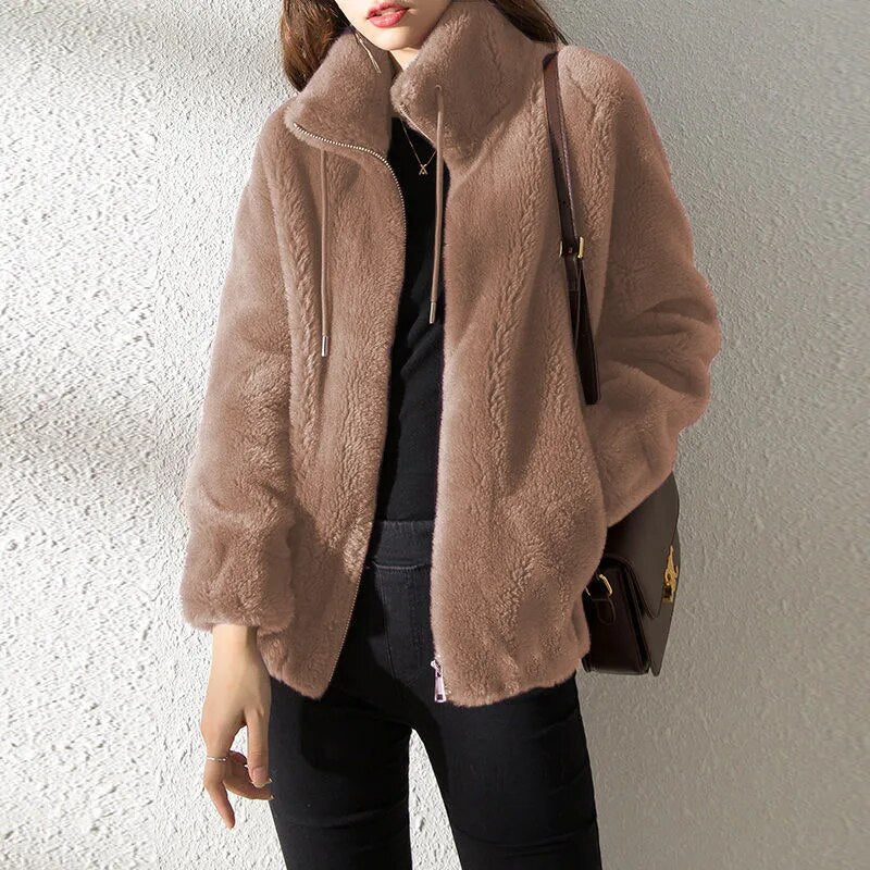Damen-Fleecejacke mit Stehkragen – weiches und elegantes Design für kalte Wintertage, normale Passform, S-XL 13
