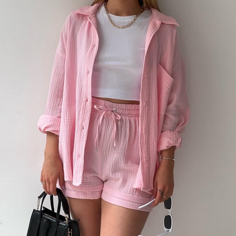 Damen-Baumwollanzug, lässiger Stil, weich und atmungsaktiv-5