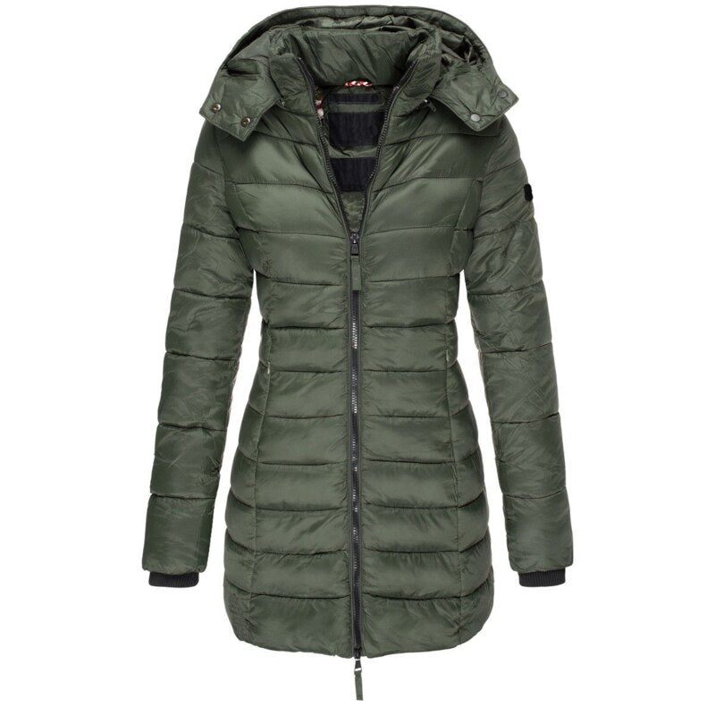 Variantenbild für Damen-Daunenjacke mit Kapuze und Reißverschluss aus Polyester-19