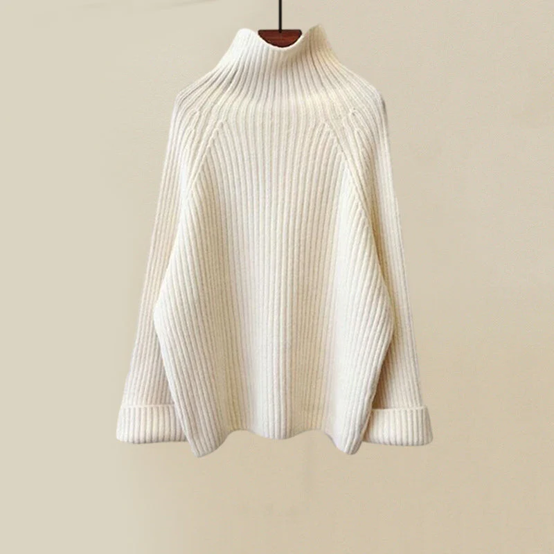 Damen 3-Geteilt Set Gemütlich Gestrickte Pullover Hohe Taille Hose Warme Strickjacke-2