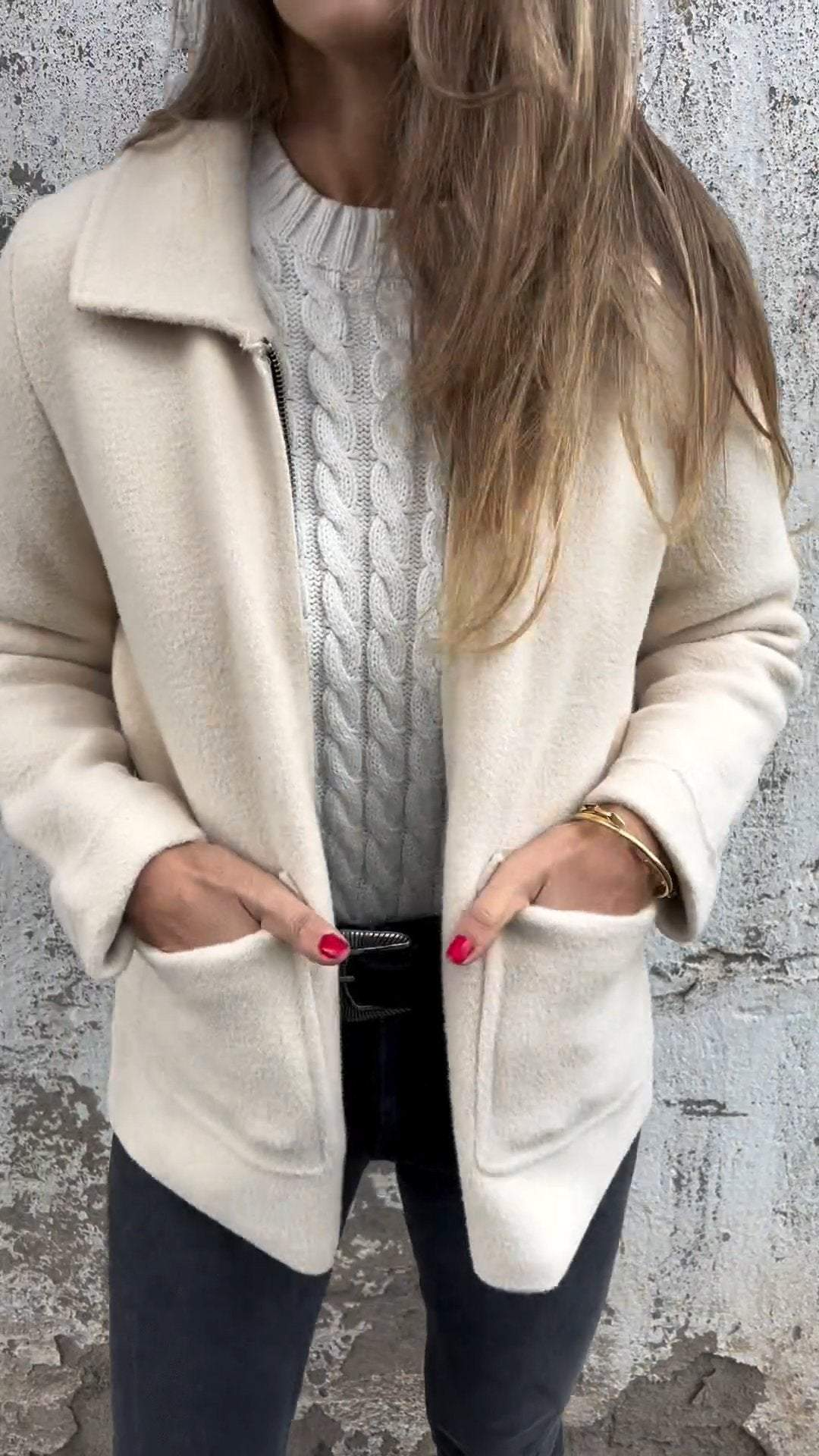 Variant image for Damen Winterjacke Reißverschluss Fleece Weich und bequem-7