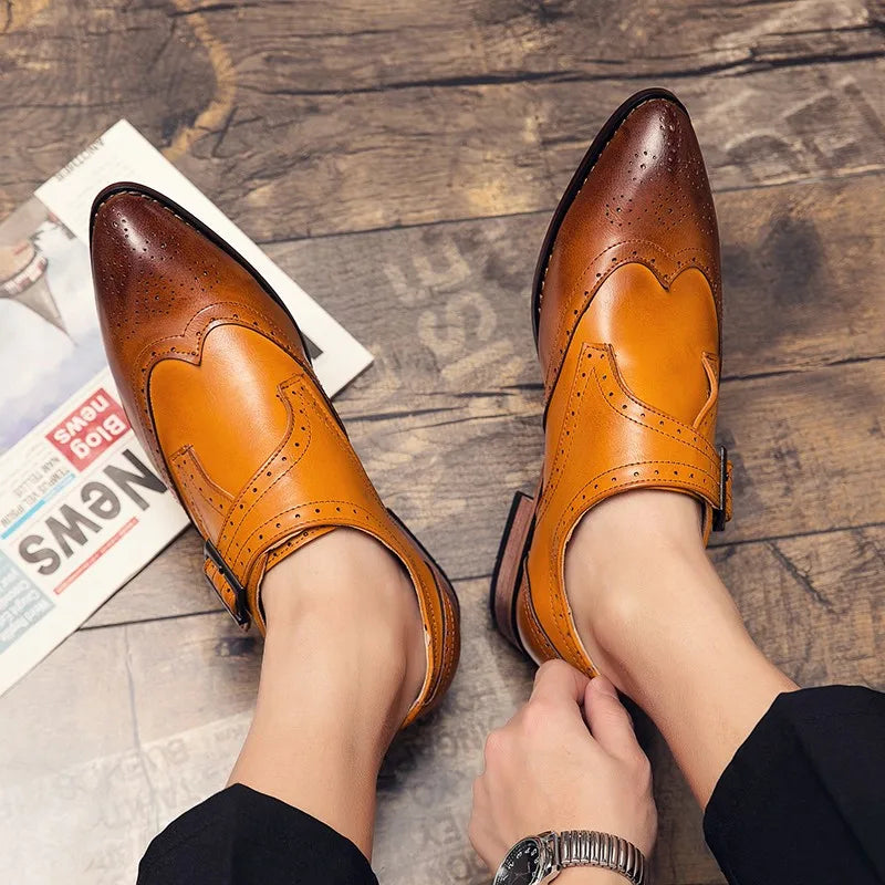 Variant image for Herren-Monk-Schuhe, Schnalle, Leder, Lochmuster-12