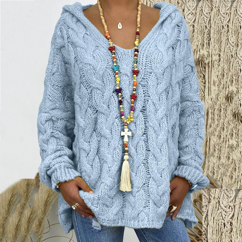 Variant image for Damen-Hoodie, Zopfstrick, weiche Acryl-Mischung-7