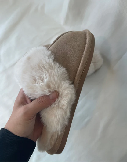 Damen-Pantoffeln, Teddy, Leder, weich und bequem-5