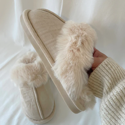 Damen-Pantoffeln, Teddy, Leder, weich und bequem-1