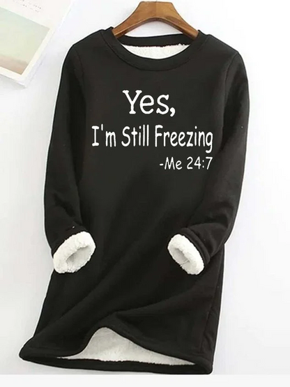 Variant image for Damen-Fleecepullover, mit humorvollem Text, aus weichem Baumwollpolyester-7