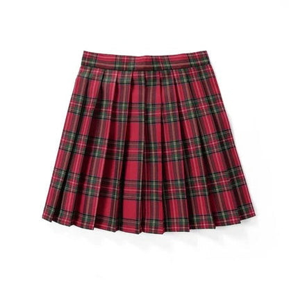 Damen-Midirock, plissiert, Polyester, mit roten Akzenten-1